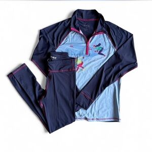 NWOT BORN Outdoor 2 PC Base Layer Set Leggings & 1/4 Zip Shirt Ski Womens medium